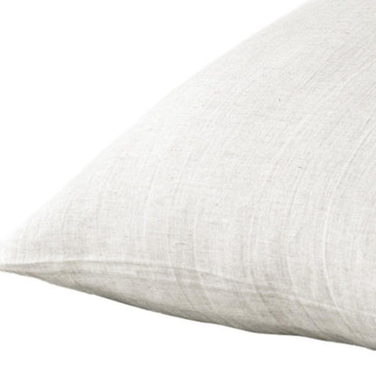Set of Two Light Gray Linen King Pillowcases