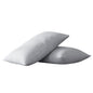 Set of Two Light Gray Linen King Pillowcases