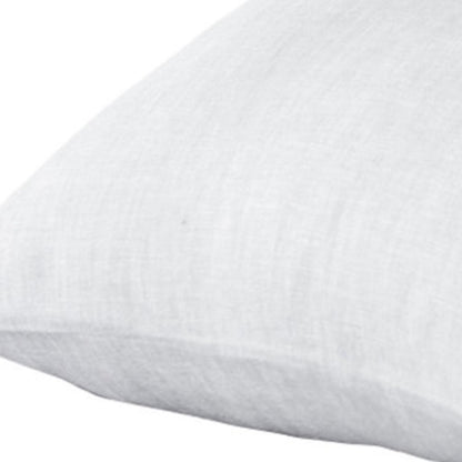 Set of Two Light Gray Linen King Pillowcases