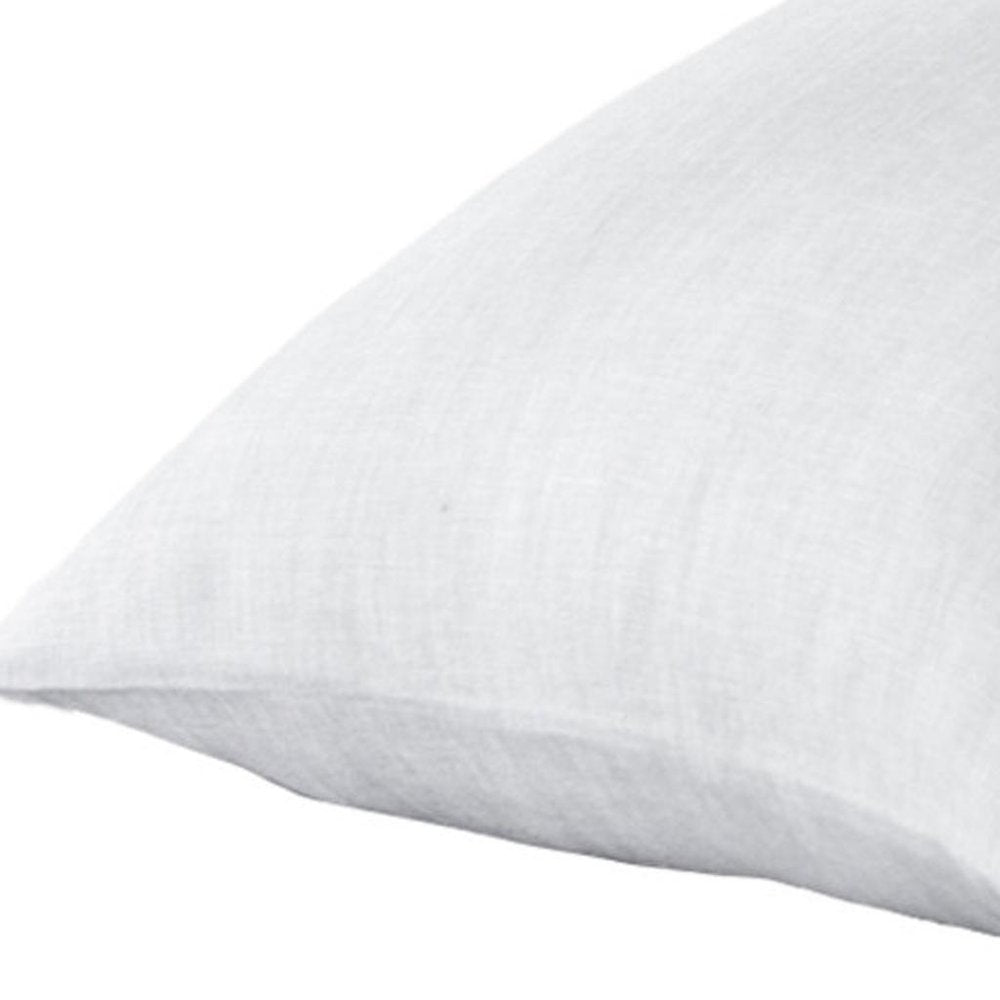 Set of Two Light Gray Linen King Pillowcases