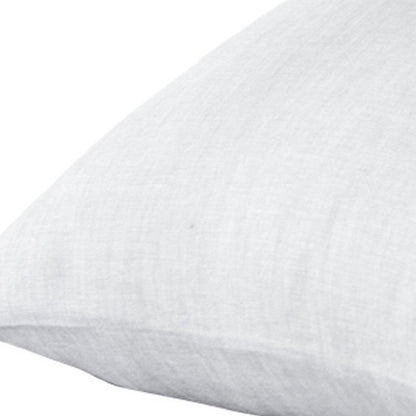 Set of Two Light Gray Linen King Pillowcases