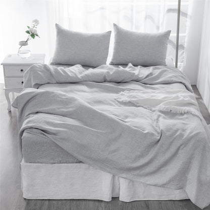 Four Piece Gray Linen Sheet Set