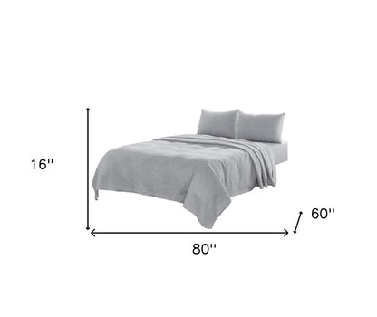 Four Piece Gray Linen Sheet Set