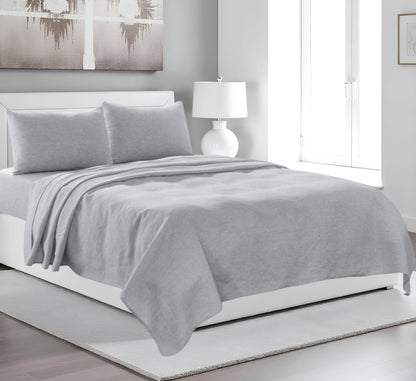 Four Piece Gray Linen Sheet Set