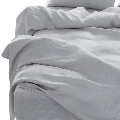 Four Piece Gray Linen Sheet Set