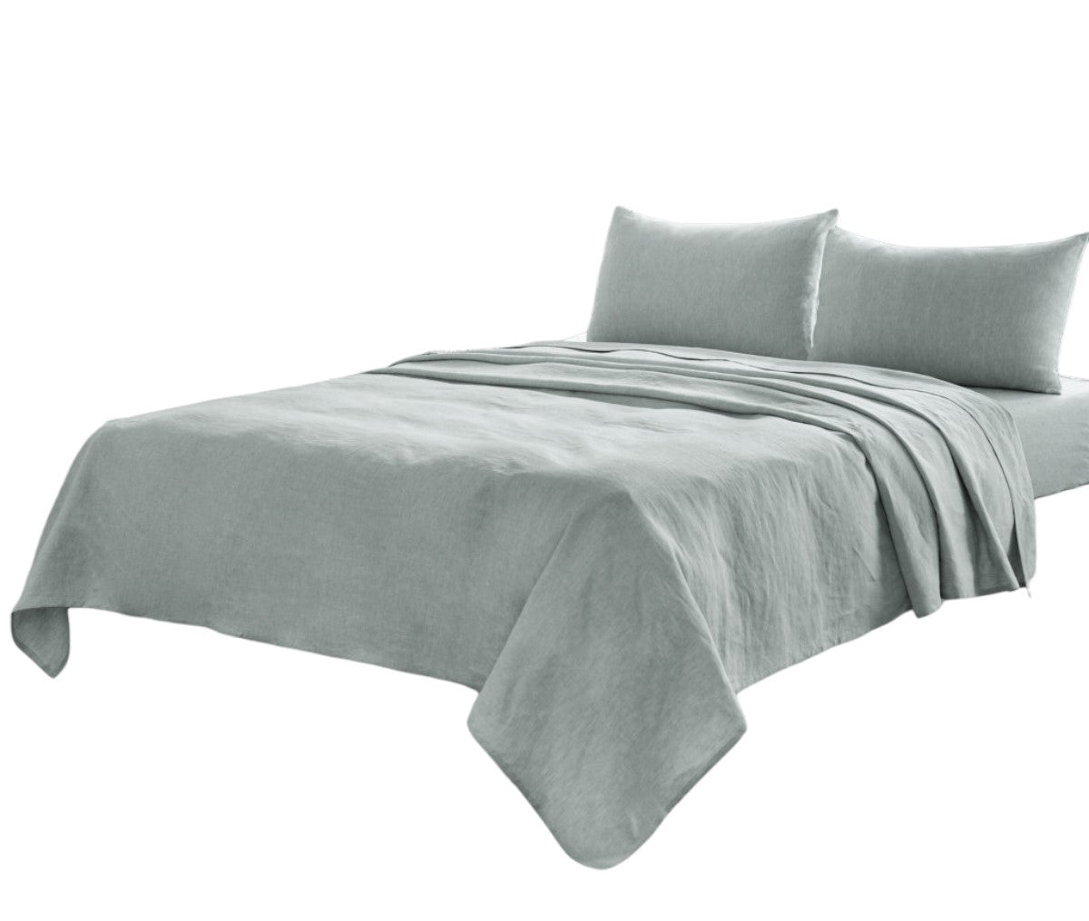 Four Piece Gray Linen Sheet Set