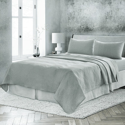 Four Piece Gray Linen Sheet Set