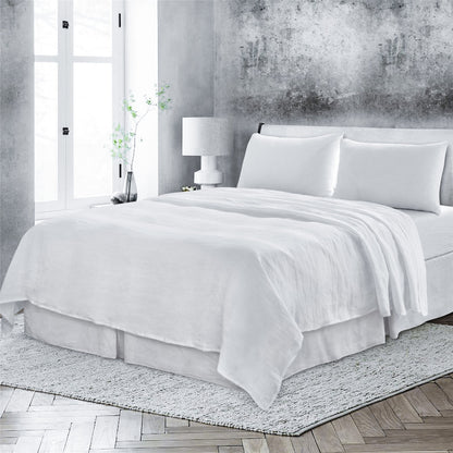 Four Piece Gray Linen Sheet Set