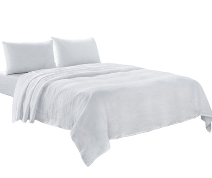 Four Piece Gray Linen Sheet Set