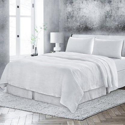 Four Piece Light Gray Linen Sheet Set