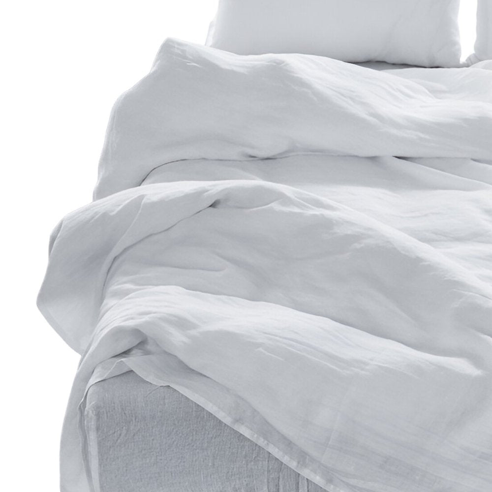 Four Piece Blue Linen California King Sheet Set