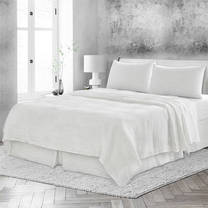 Four Piece Gray Linen Sheet Set