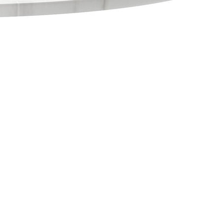 36" White Rounded Metal Pedestal Base Dining Table