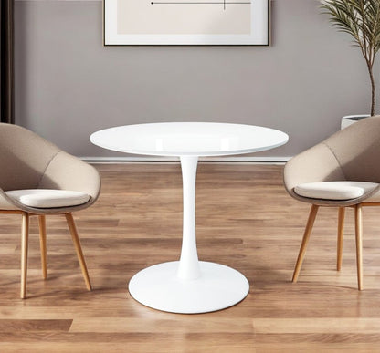 36" White Metal Dining Table