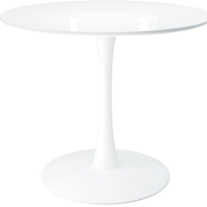 36" White Metal Dining Table