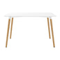 30" White And Natural Solid Wood Dining Table