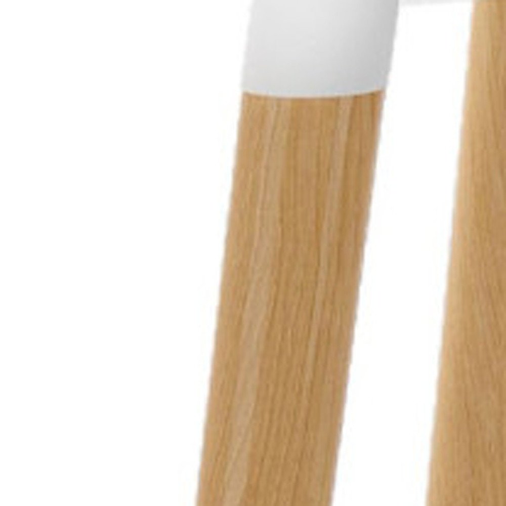 30" White And Natural Solid Wood Dining Table