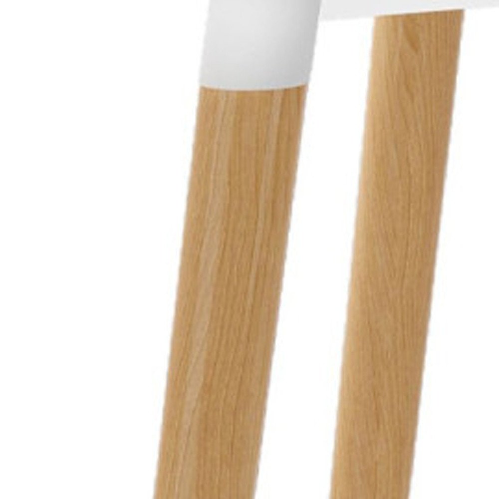 30" White And Natural Solid Wood Dining Table