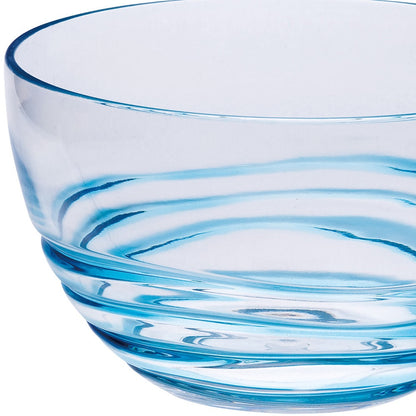 Clear and Blue Four Piece Swirl Acrylic Service For Four Bowl Set