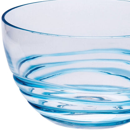 Clear and Blue Four Piece Swirl Acrylic Service For Four Bowl Set
