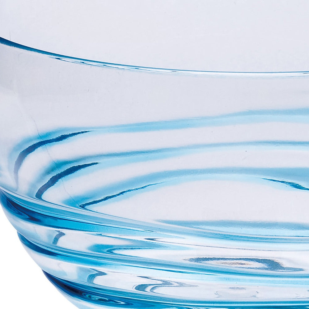 Clear and Blue Four Piece Swirl Acrylic Service For Four Bowl Set