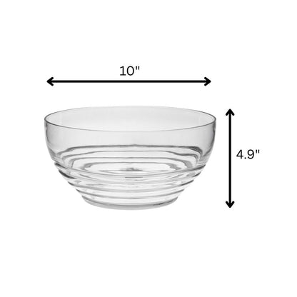 10" Clear Acrylic Round Salad Bowl