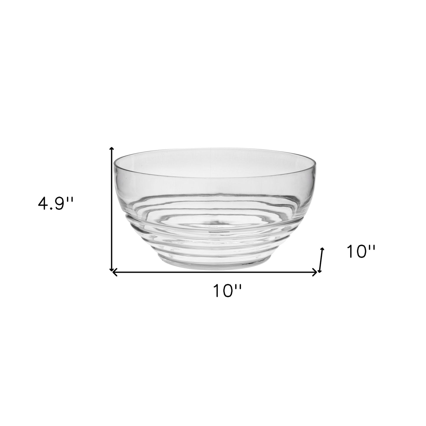 10" Clear Acrylic Round Salad Bowl