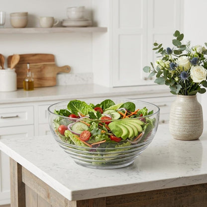 10" Clear Acrylic Round Salad Bowl