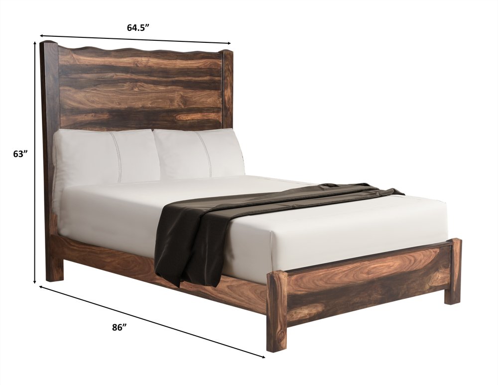 Walnut Live Edge Solid Wood Queen Bed Frame