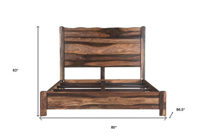 Walnut Live Edge Solid Wood King Bed Frame
