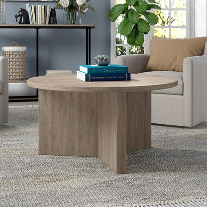 32" Gray Round Coffee Table