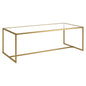 47" Gold Glass And Steel Coffee Table