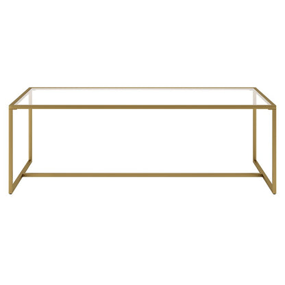 47" Gold Glass And Steel Coffee Table