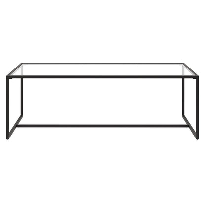 47" Black Glass And Steel Coffee Table
