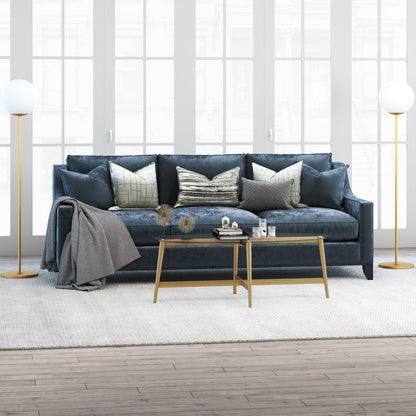 50" Clear And Gold Glass And Steel Oval Coffee Table