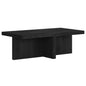 44" Black Faux Wood Grain Wide Coffee Table