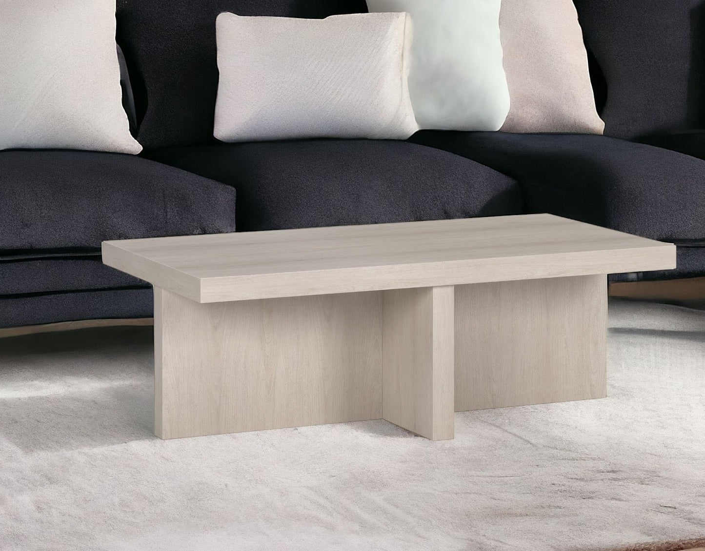 44" Alder White Coffee Table