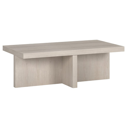 44" Alder White Wood Coffee Table