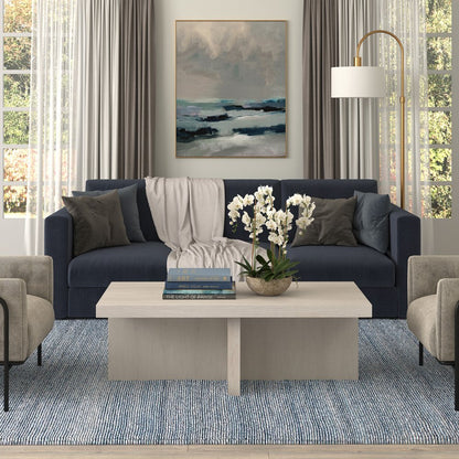 44" Alder White Wood Coffee Table