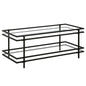 45" Black Glass And Steel Coffee Table With Shelf