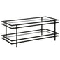 45" Black Glass And Steel Coffee Table With Shelf