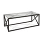 46" Black Glass And Steel Coffee Table