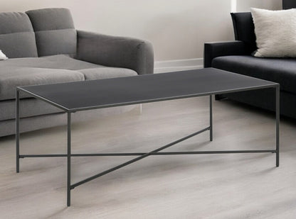 48" Black Steel Coffee Table