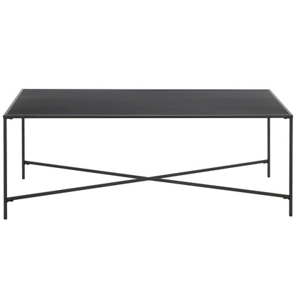 48" Black Steel Coffee Table