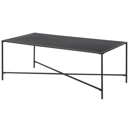 48" Black Steel Coffee Table