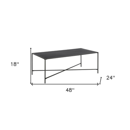 48" Black Steel Coffee Table