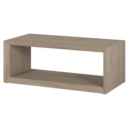 48" Gray Coffee Table With Shelf