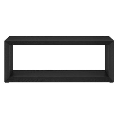 48" Black Faux Wood Coffee Table With Shelf