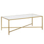 48" Gold Glass And Steel Coffee Table