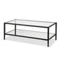 45" Black Glass And Steel Coffee Table With Shelf